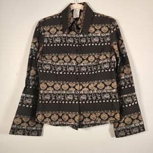 Naracamicie Made in Italy Paisley Floral Blouse Sz M NWOT Acetate